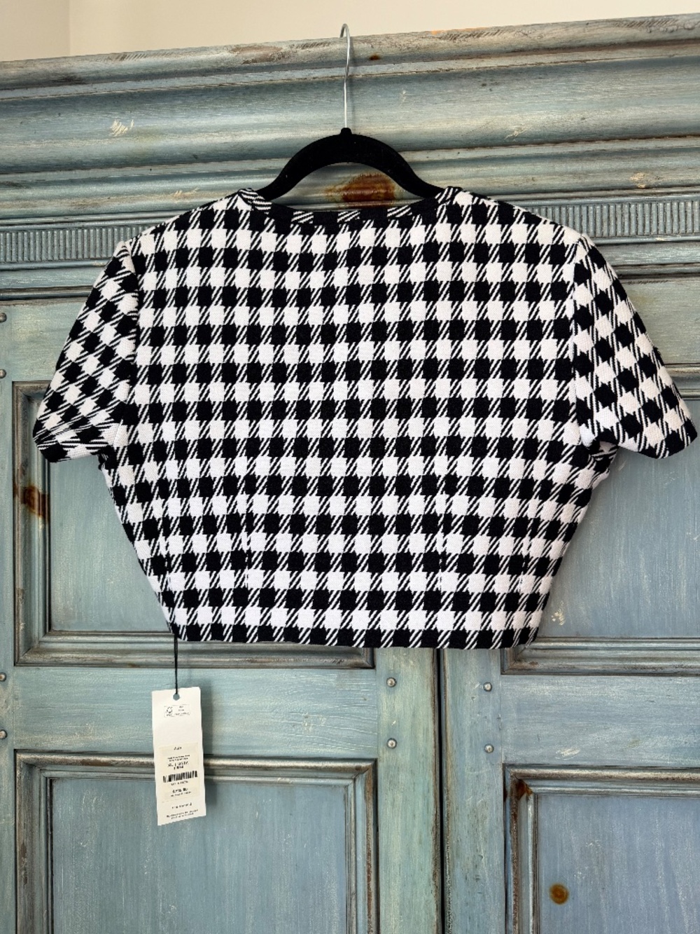 Alaia Check Cropped Top in Noir Blanc Size 44 Made in Italy - Picture 10 of 10